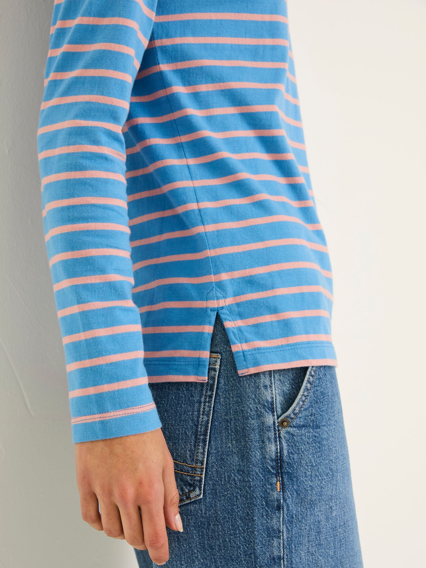 Multi 100% Cotton Long Sleeve Summer Breton T-Shirt