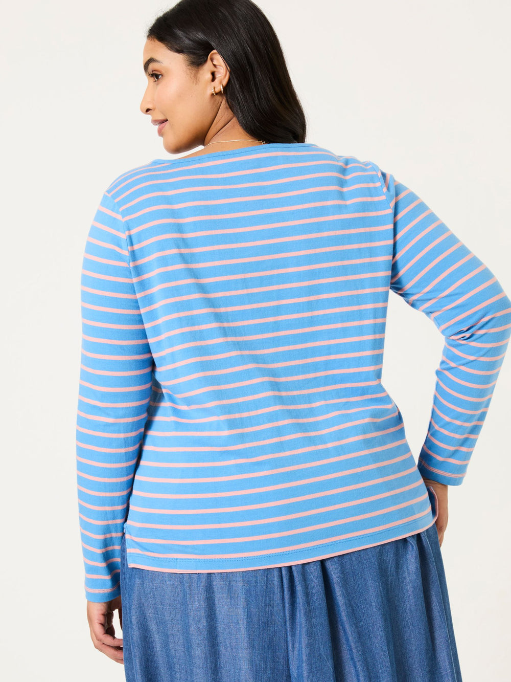 Multi 100% Cotton Long Sleeve Summer Breton T-Shirt