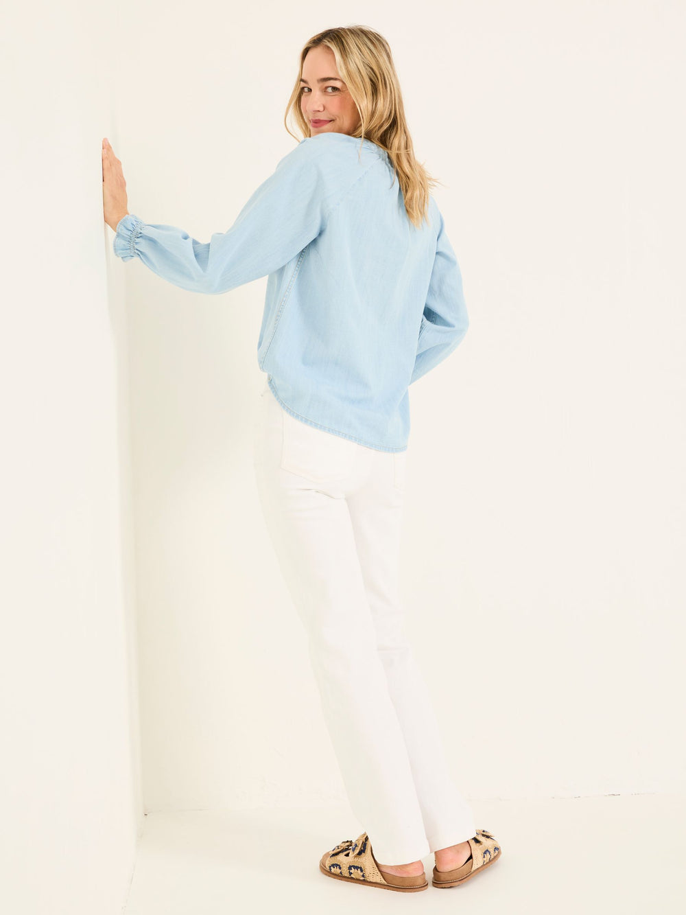 Elise Ivory Wide Leg Jeans