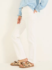 Elise Ivory Wide Leg Jeans