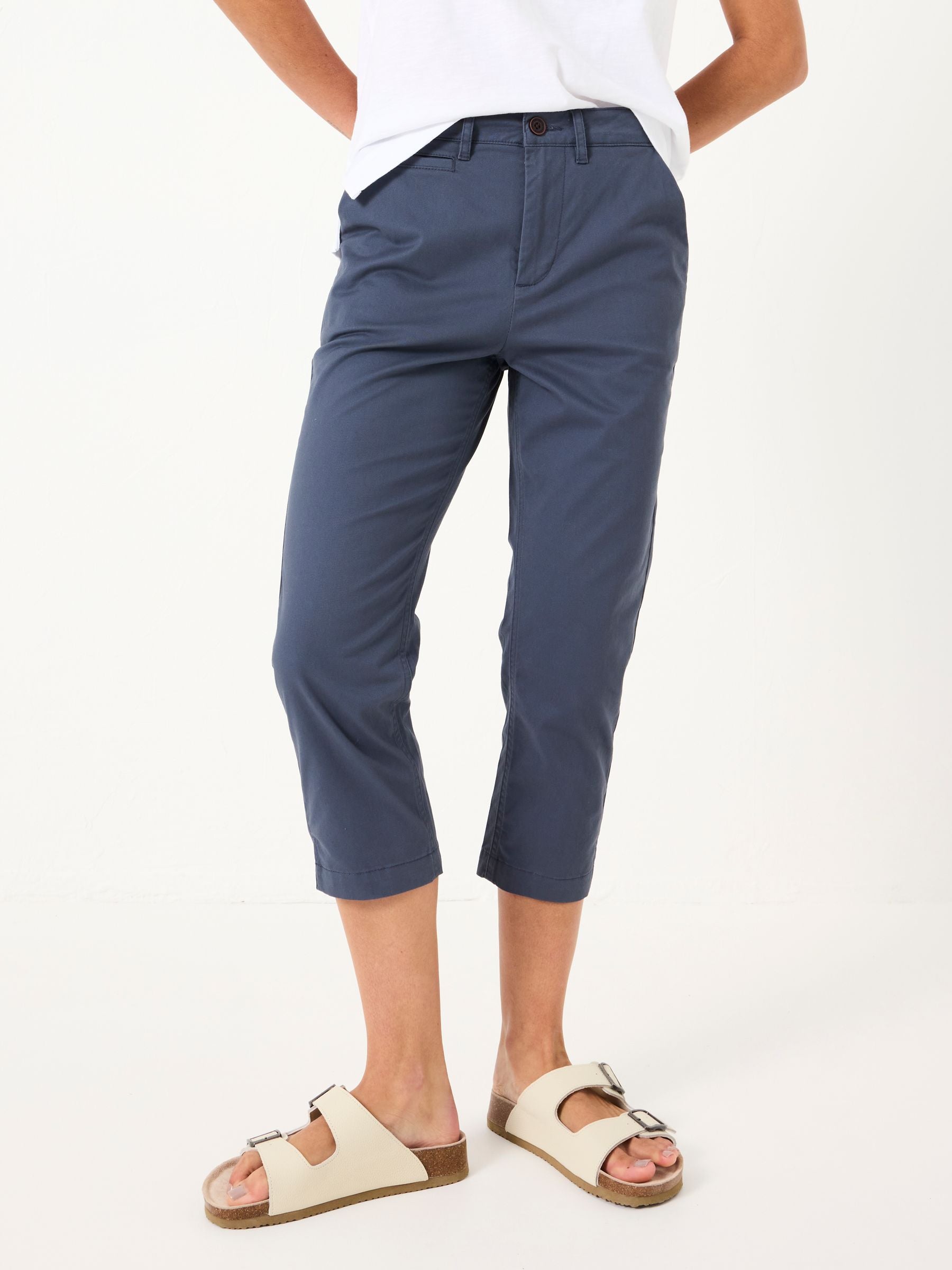 Farnham Charcoal Grey Cropped Chino Trousers