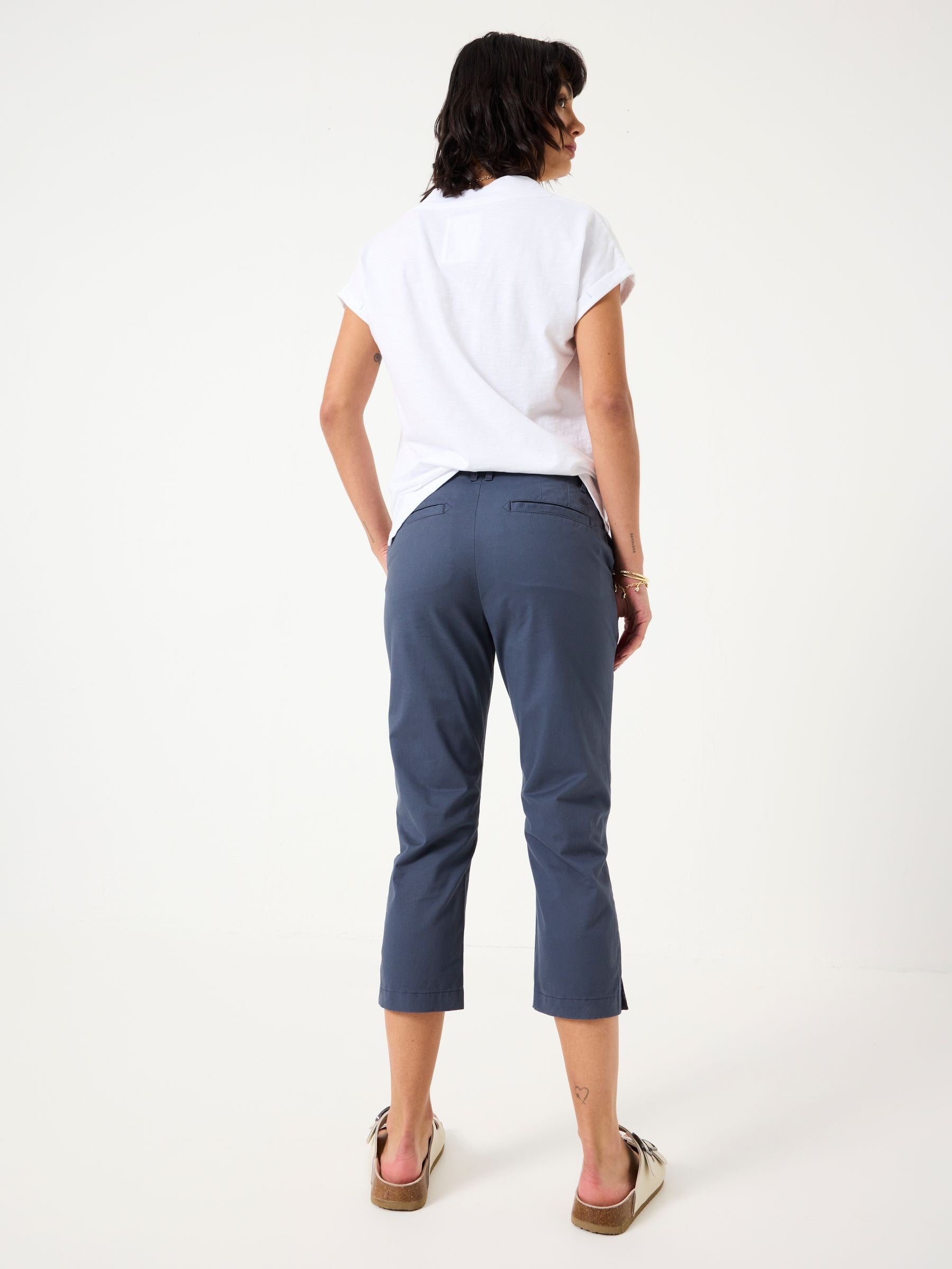 Farnham Charcoal Grey Cropped Chino Trousers