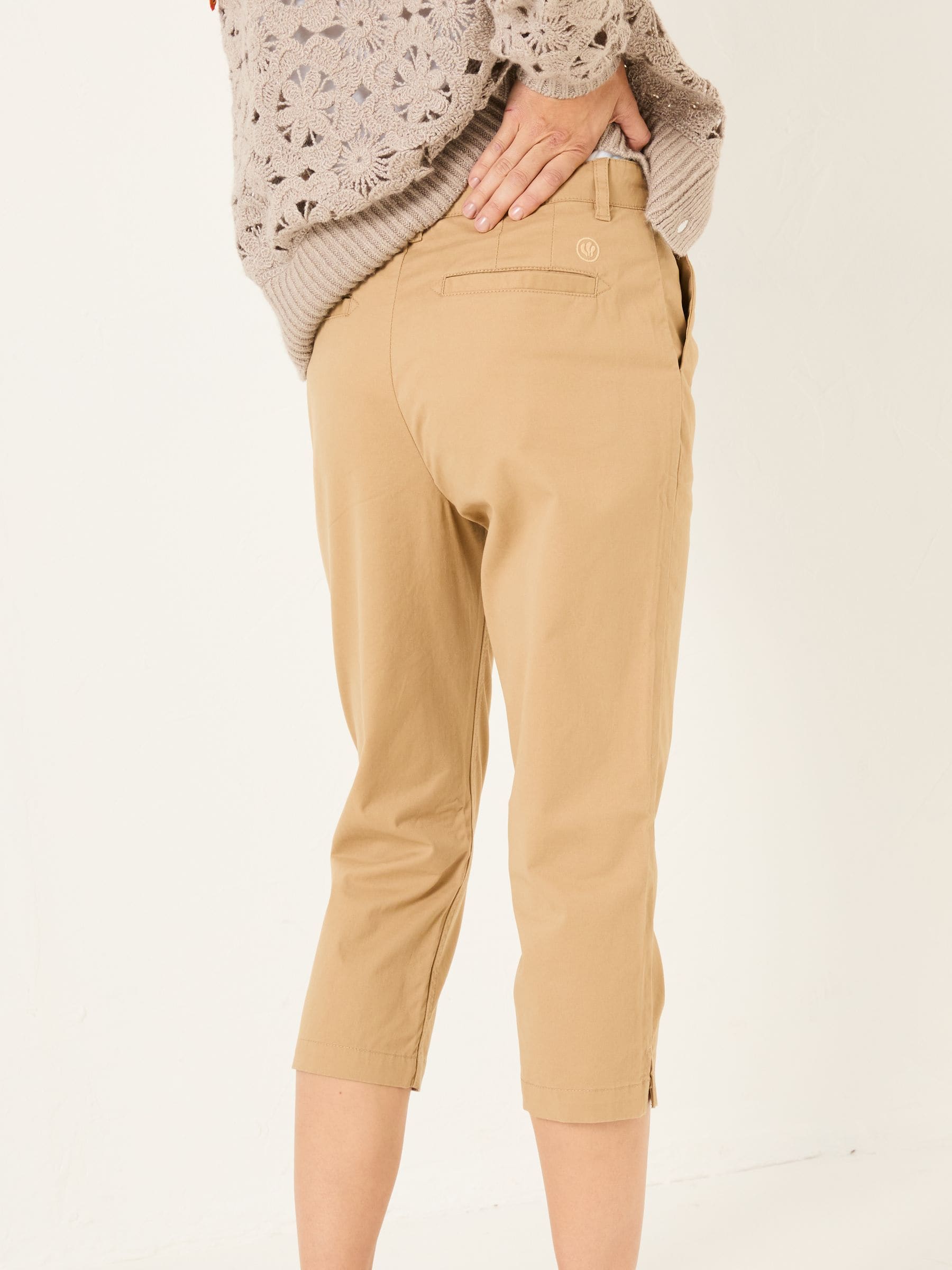 Farnham Stone Cropped Chino Trousers
