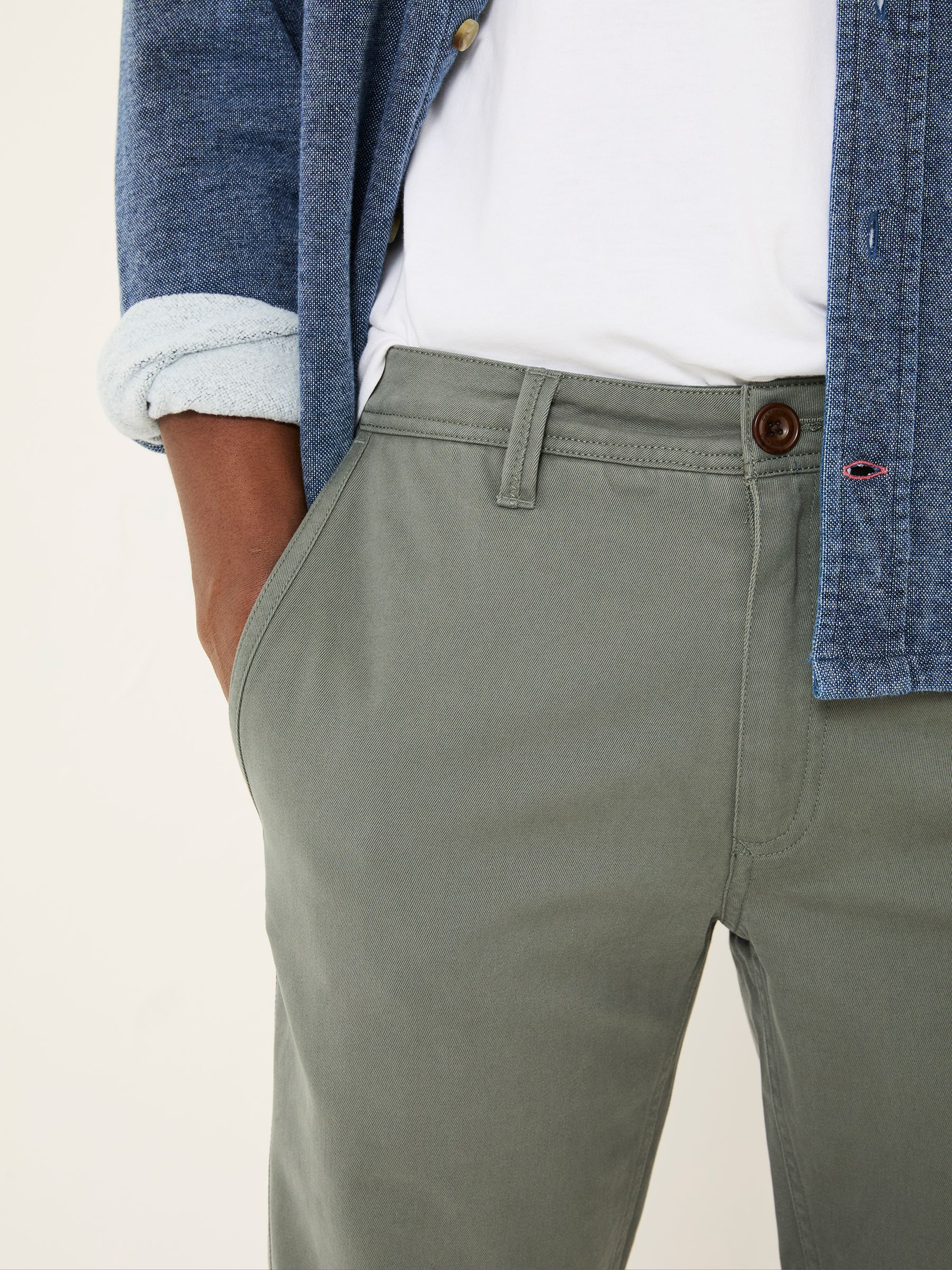 Dusky Green Modern Coastal Chinos