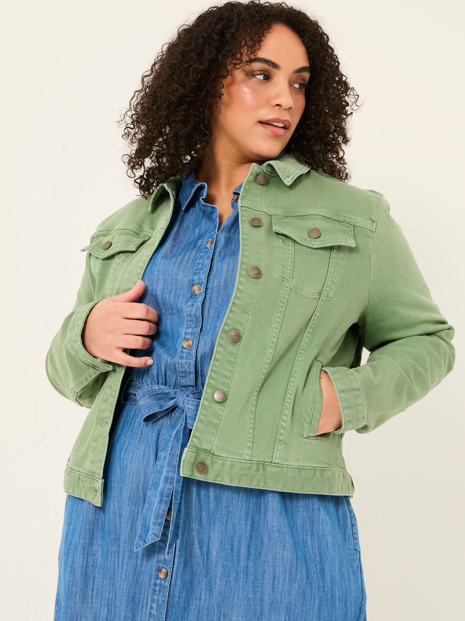 Tasha Green Denim Jacket