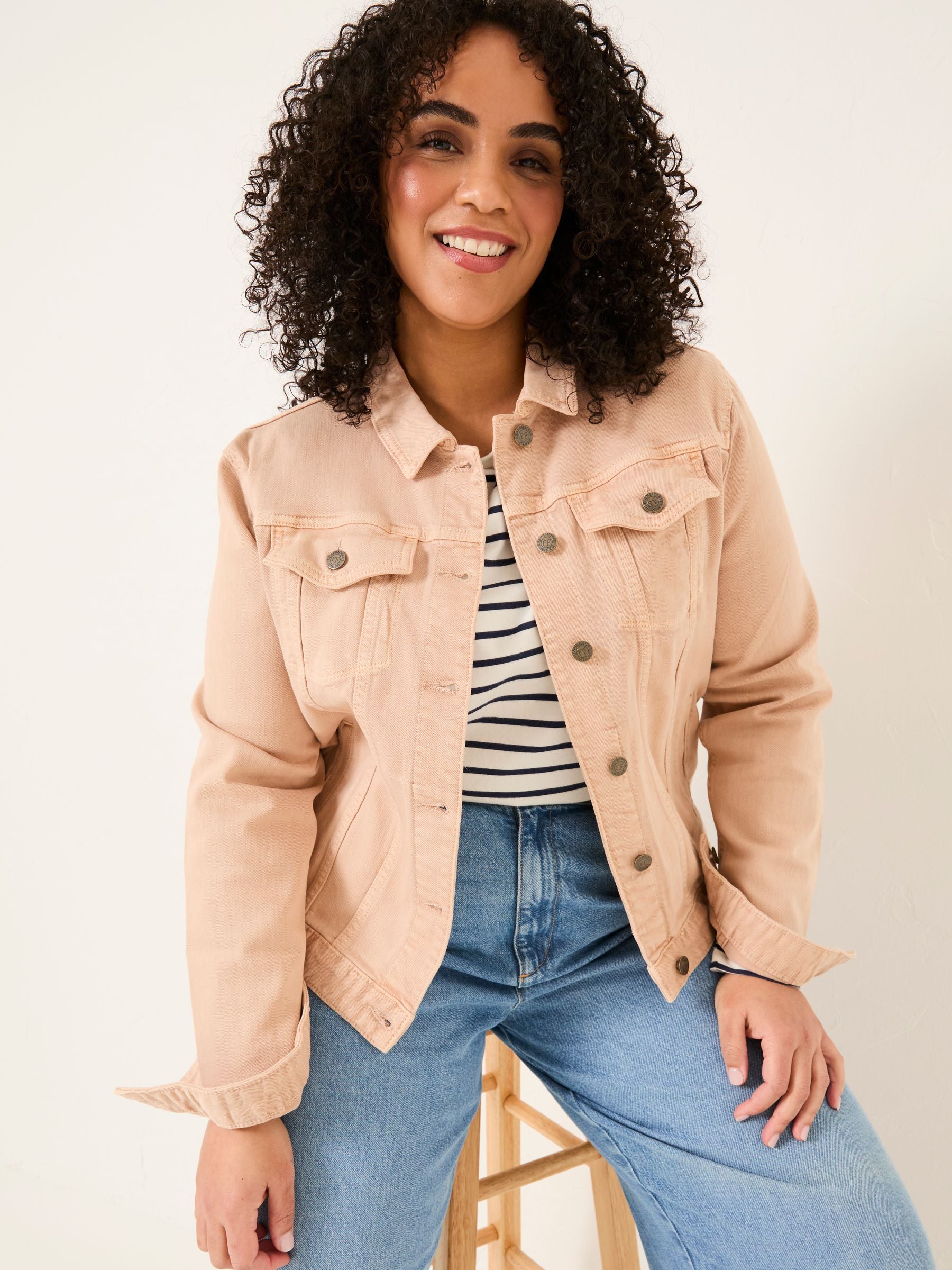 Tasha Light Pink Denim Jacket