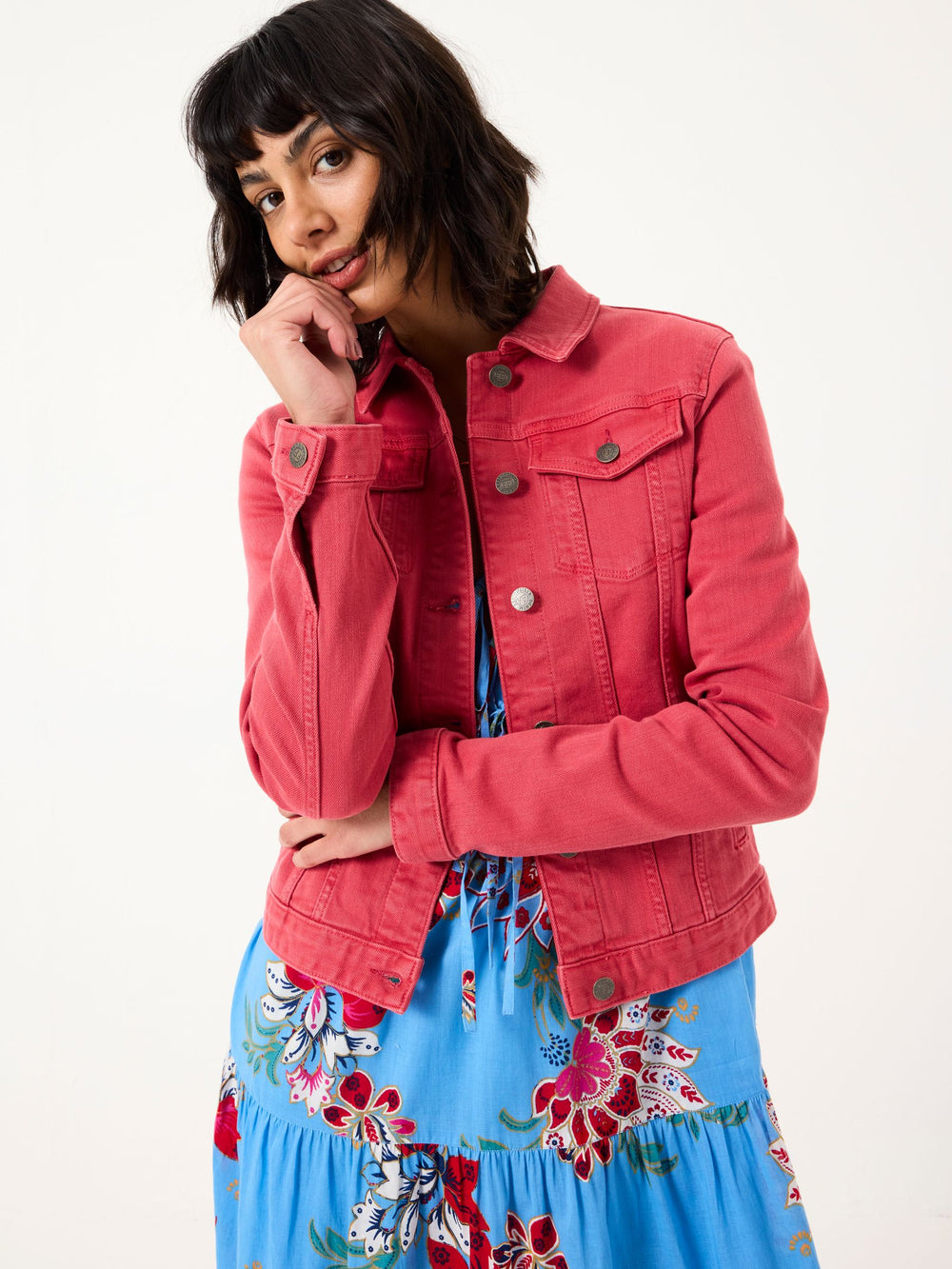 Tasha Vintage Red Denim Jacket