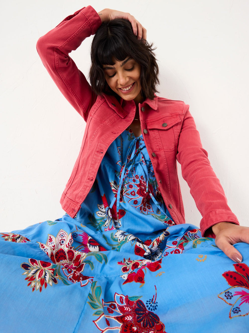 Tasha Vintage Red Denim Jacket
