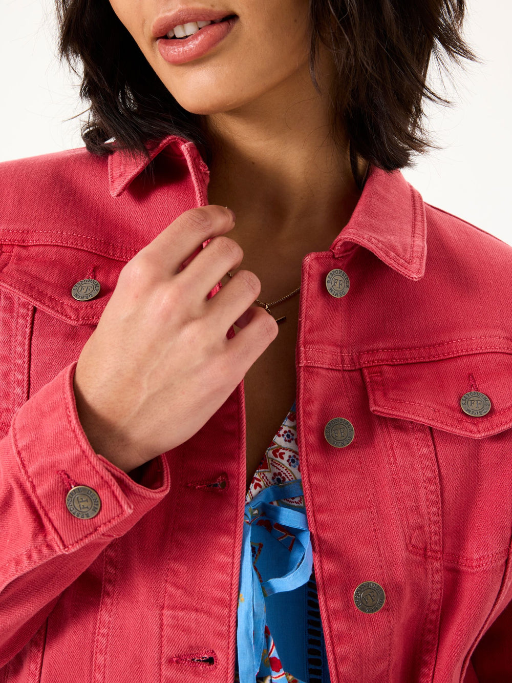 Tasha Vintage Red Denim Jacket