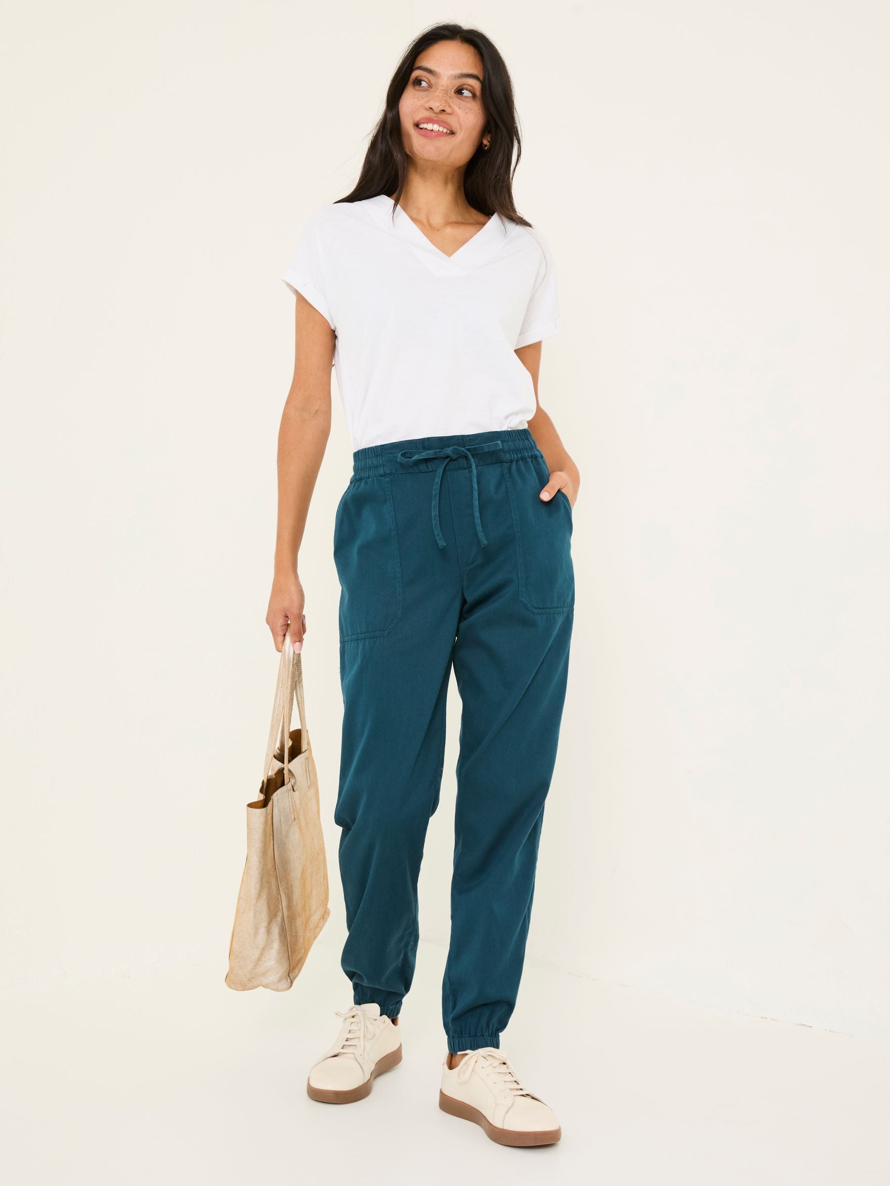 Lyme Teal Blue Cuffed Joggers