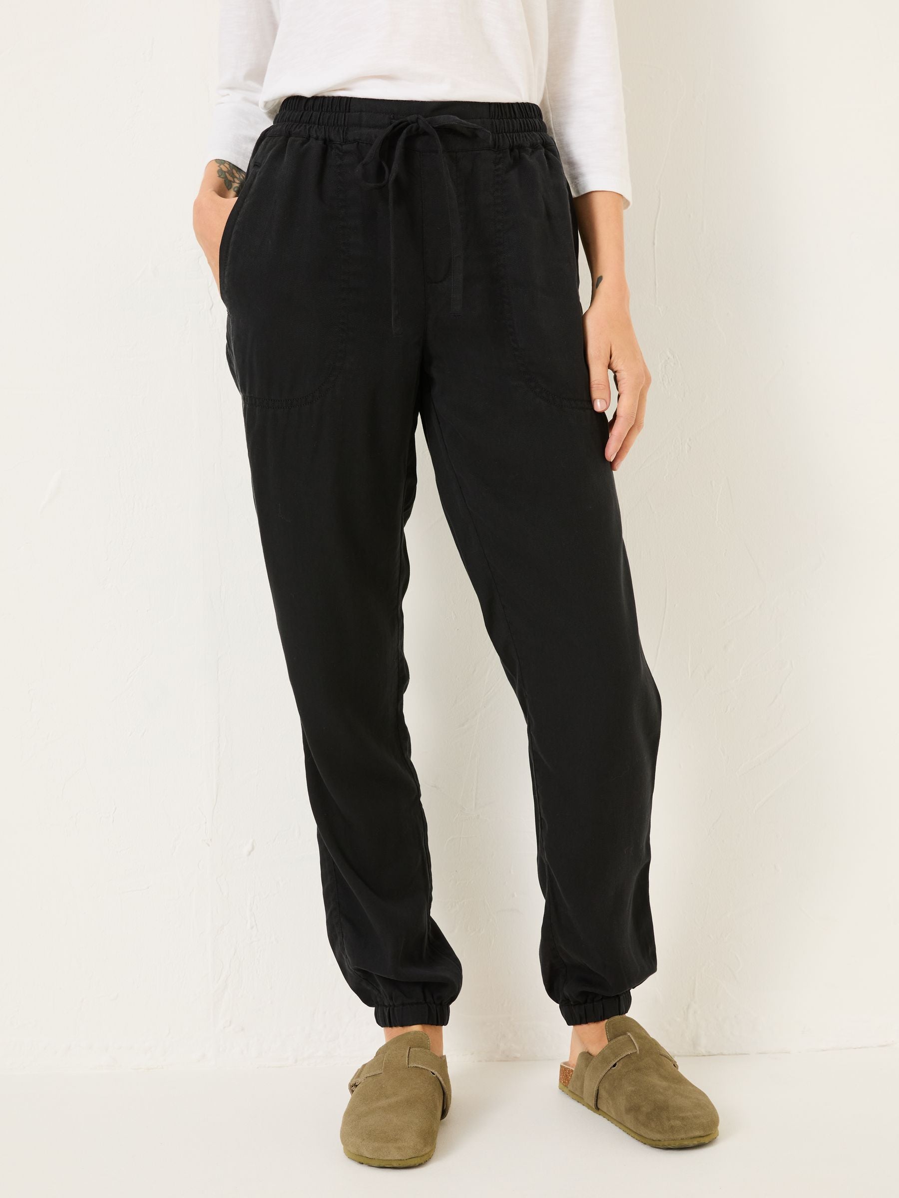 Lyme Black Cuffed Joggers