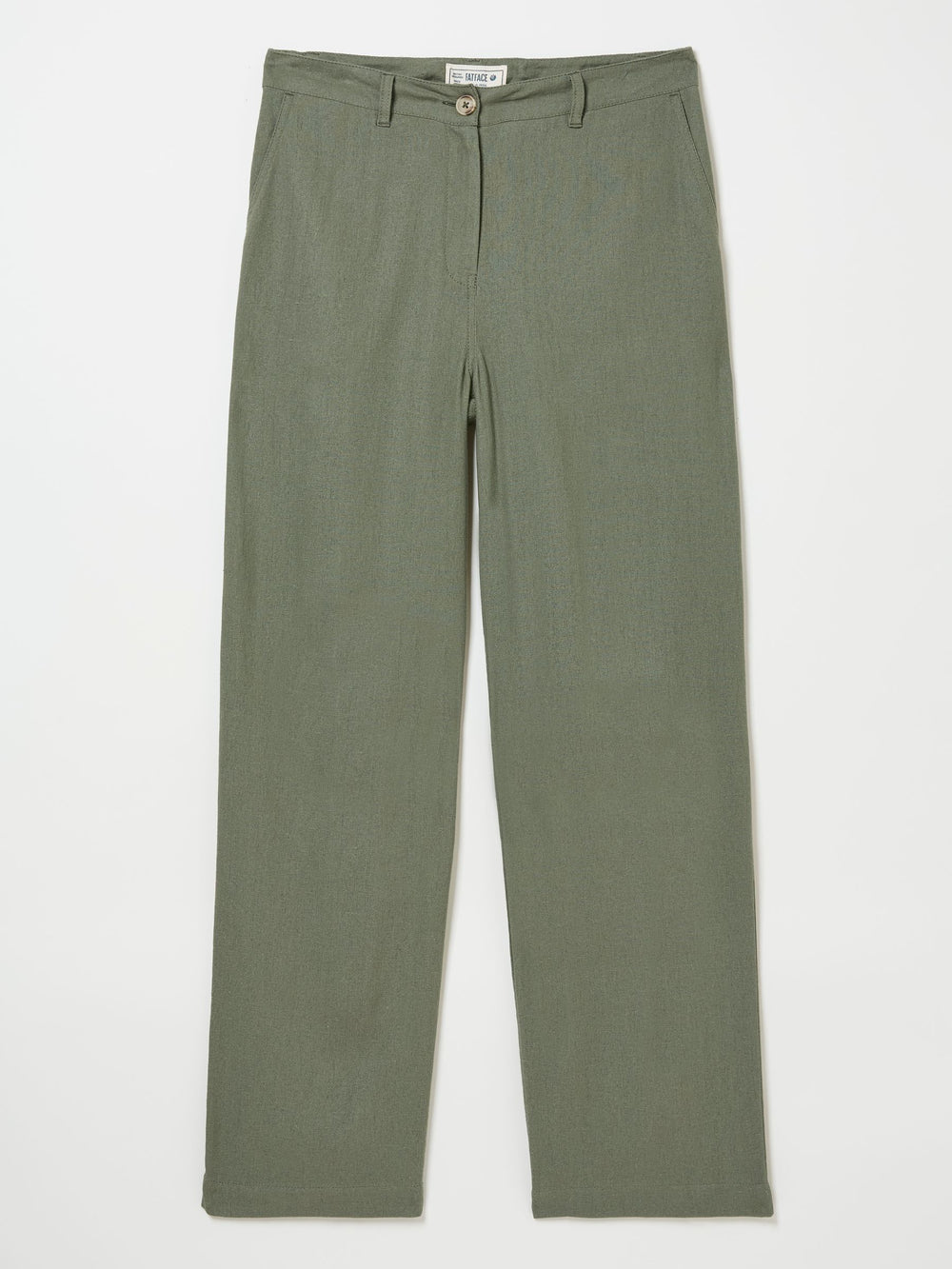 Ellie Khaki Green Straight Leg Trousers