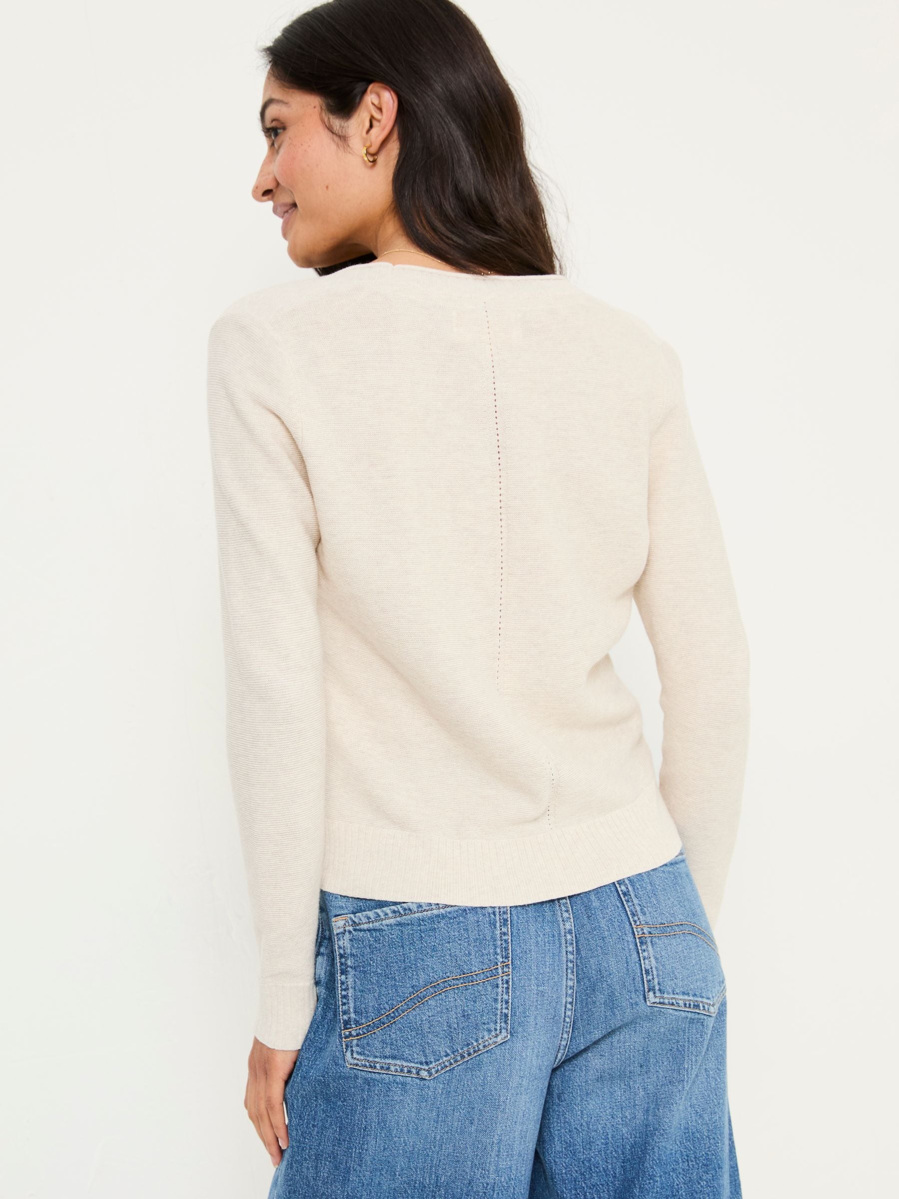 Lucia Ivory V-Neck Knitted Cardigan