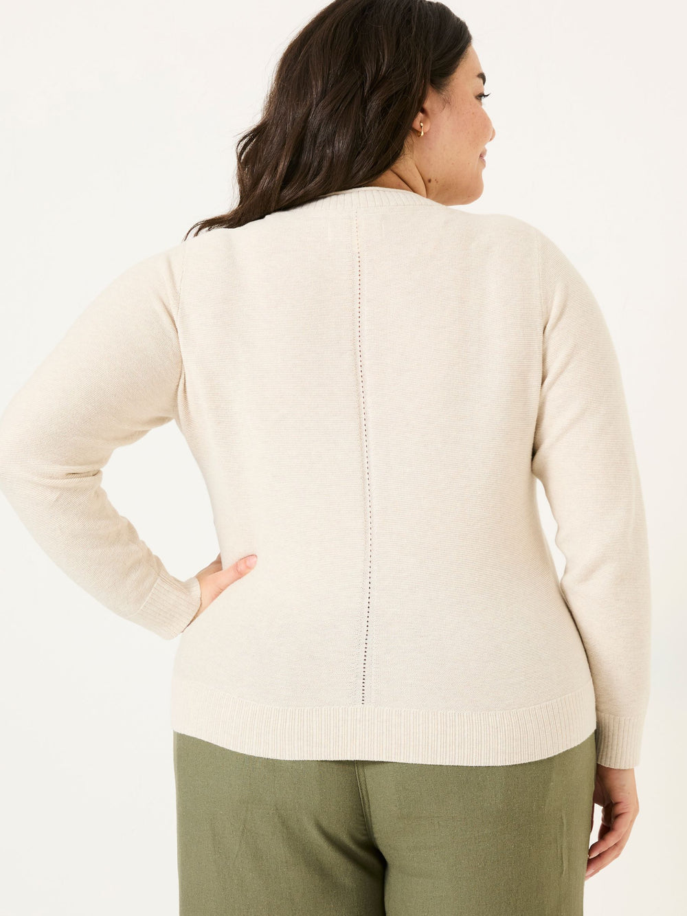 Lucia Ivory V-Neck Knitted Cardigan