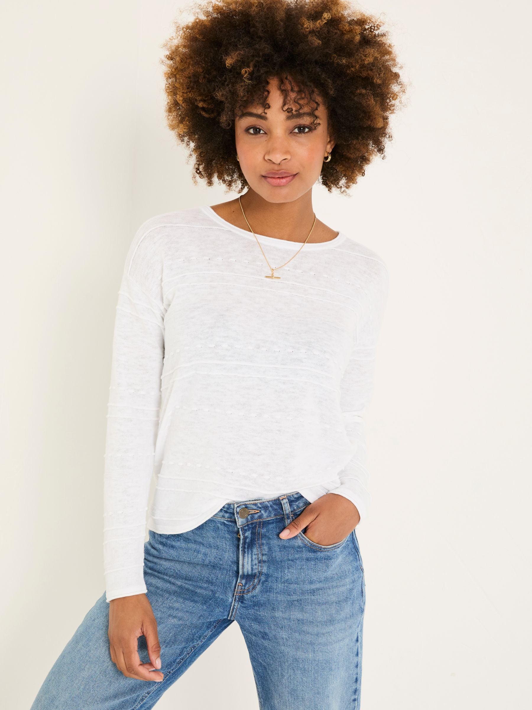 Isabelle White Knitted Jumper