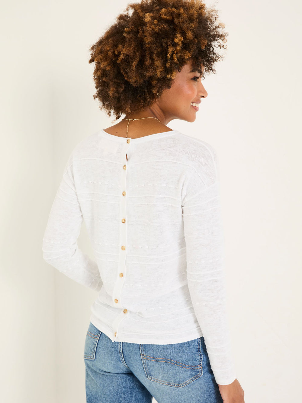 Isabelle White Knitted Jumper
