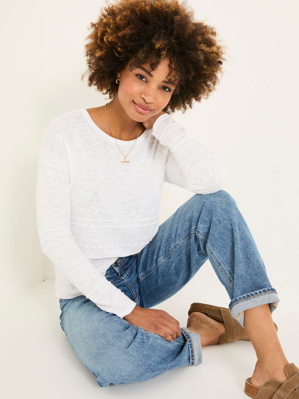 Isabelle White Knitted Jumper