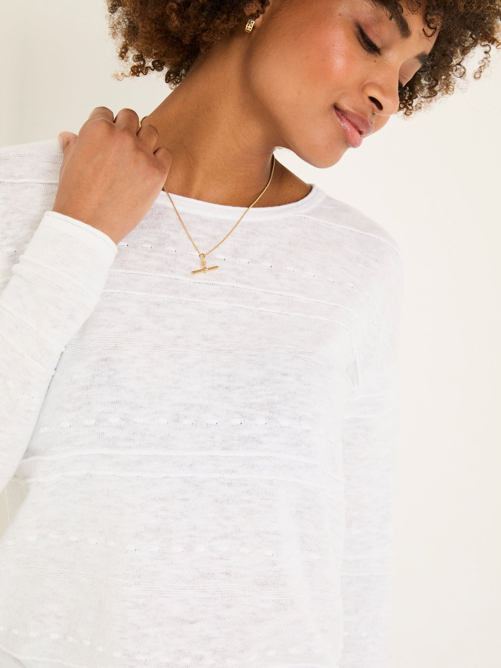 Isabelle White Knitted Jumper