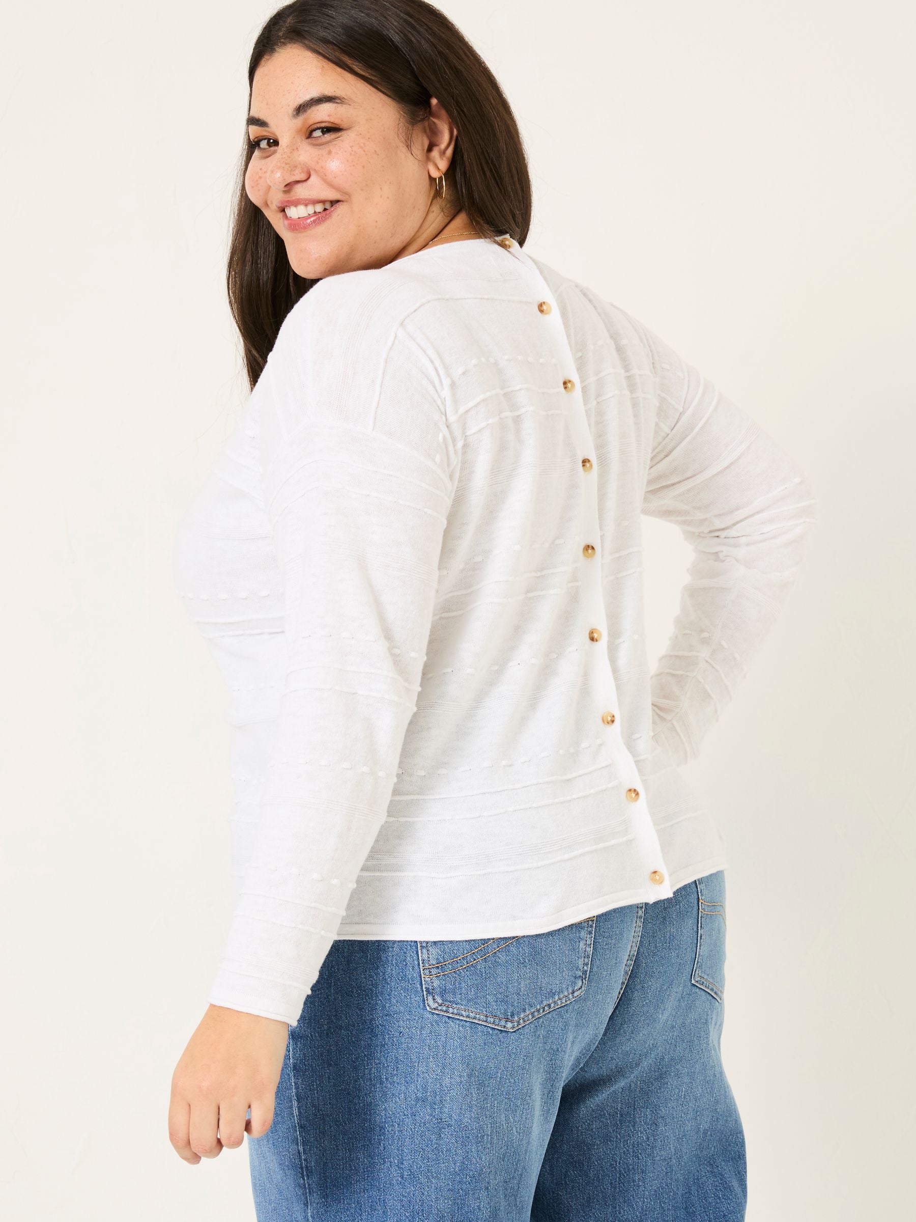 Isabelle White Knitted Jumper