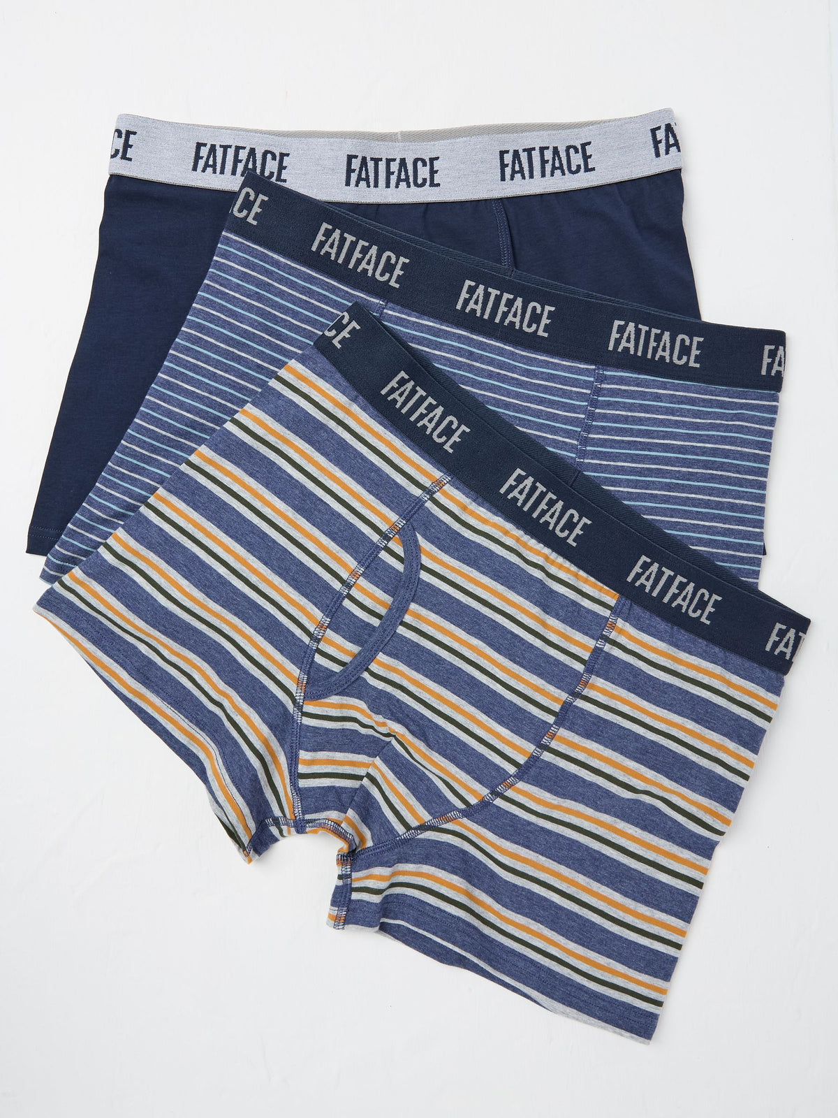 Navy Blue Stripe Classic Boxers 3 Pack