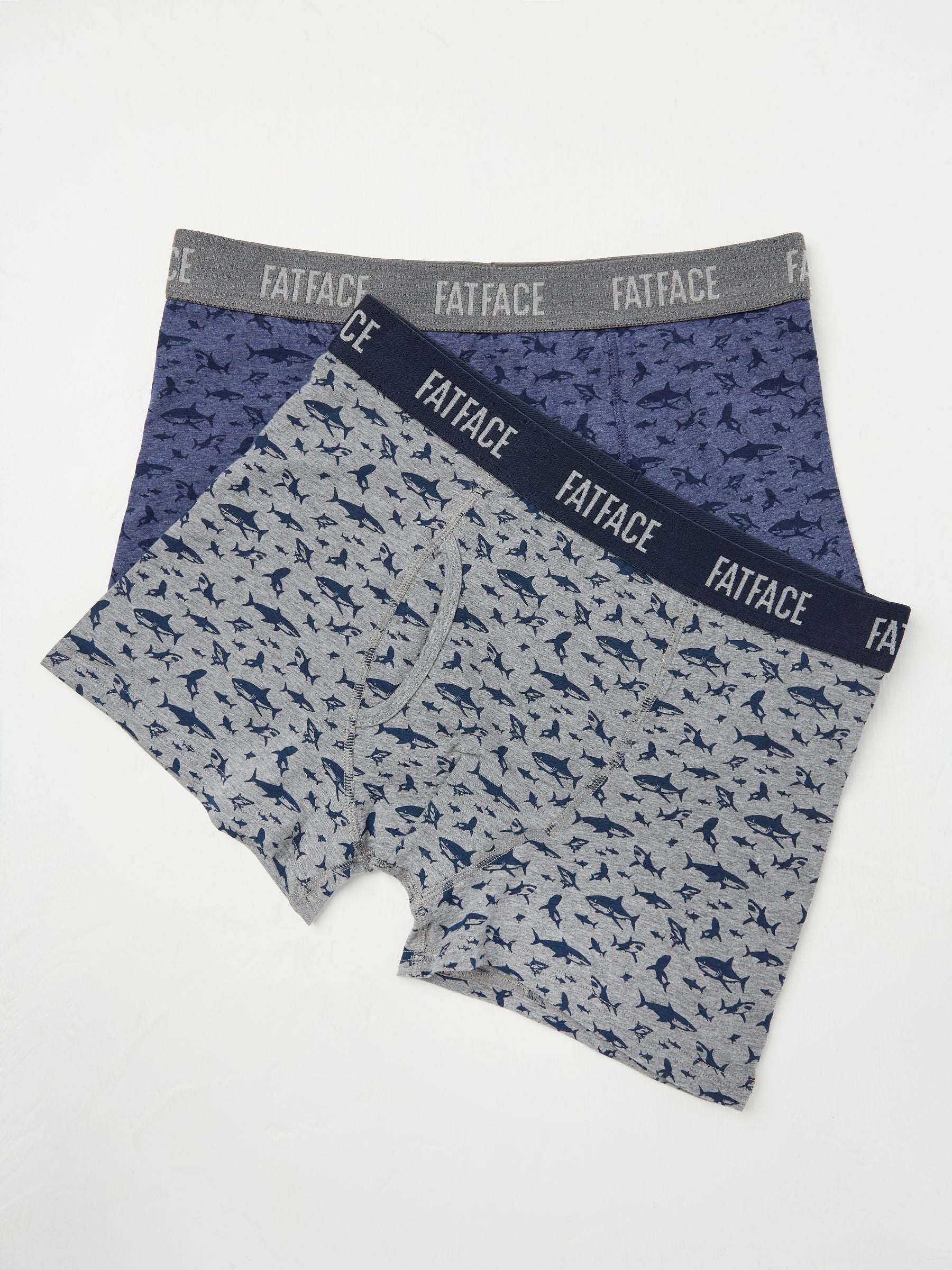 Grey & Blue Shark Classic Boxers 2 Pack