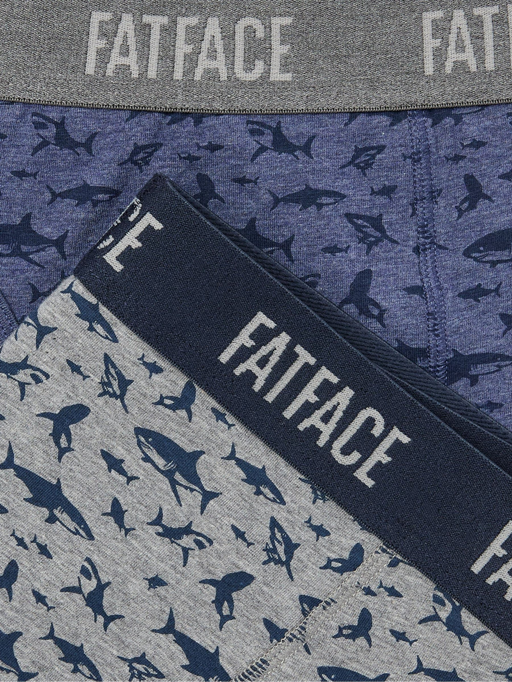 Grey & Blue Shark Classic Boxers 2 Pack