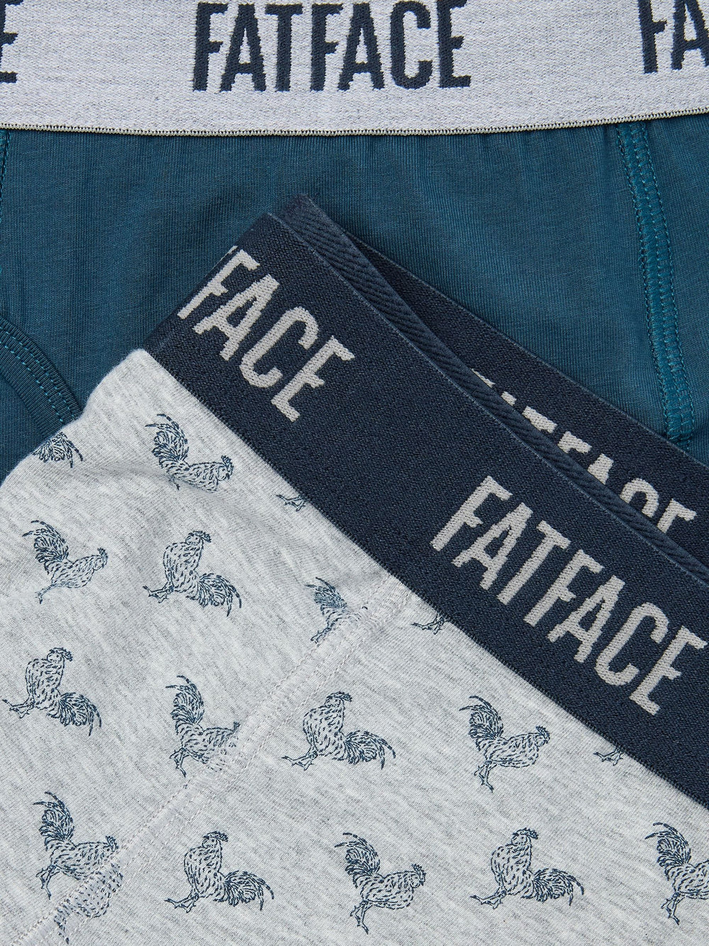 Blue & Grey Cockerel Classic Boxers 2 Pack