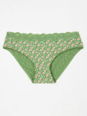 Green Linear Floral Mini Knickers
