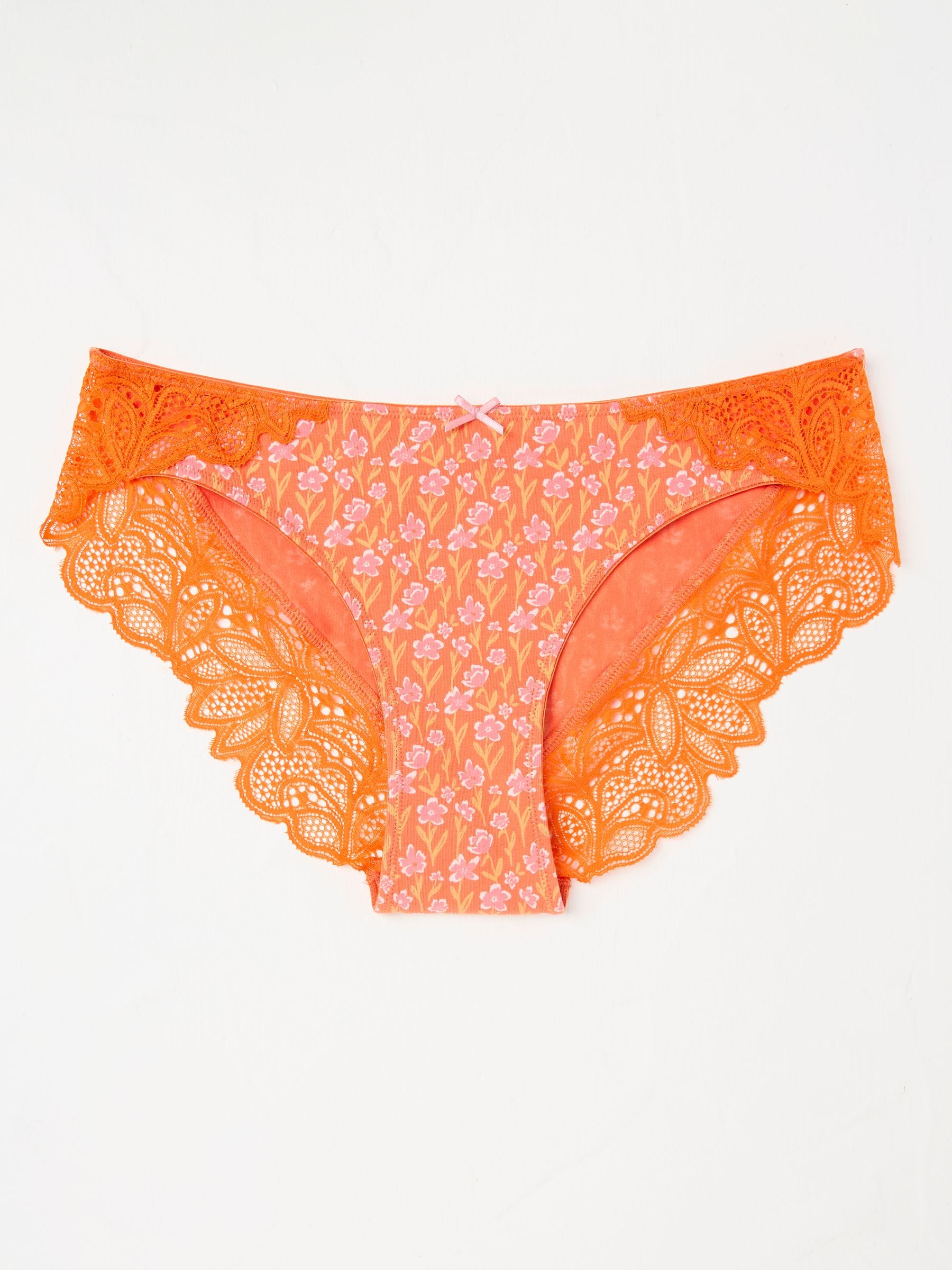 Orange Floral Cheeky Knickers
