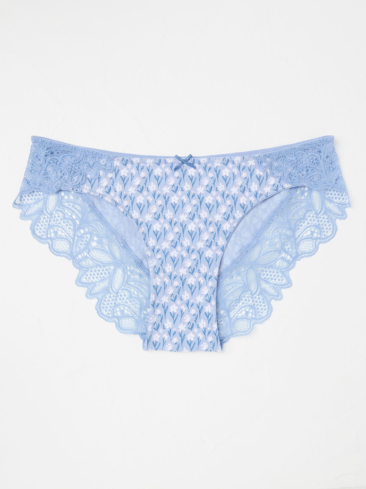 Light Blue Floral Cheeky Knickers