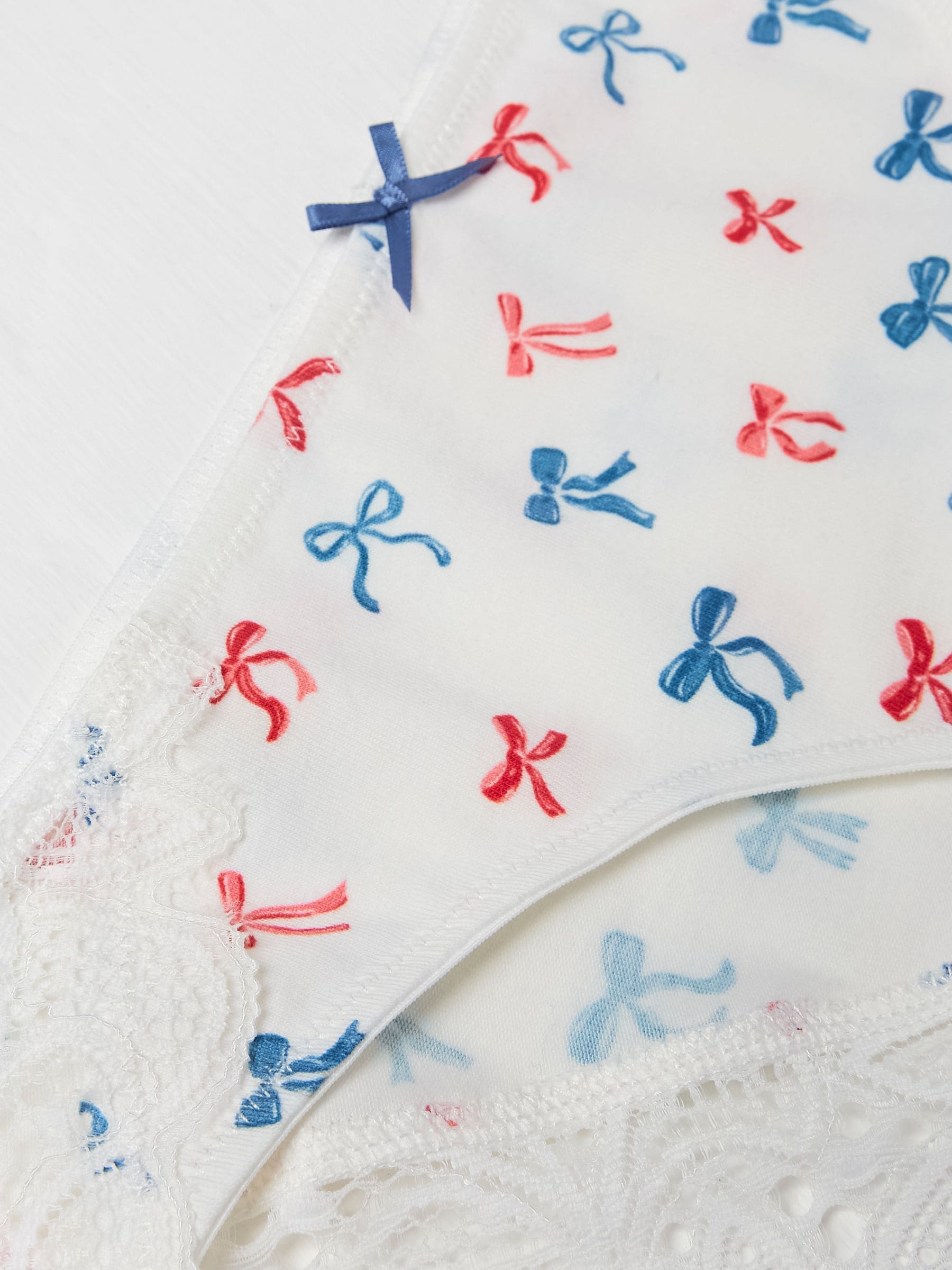 White Bow Cheeky Knickers
