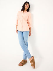 Coral Pink Olivia Linen Shirt