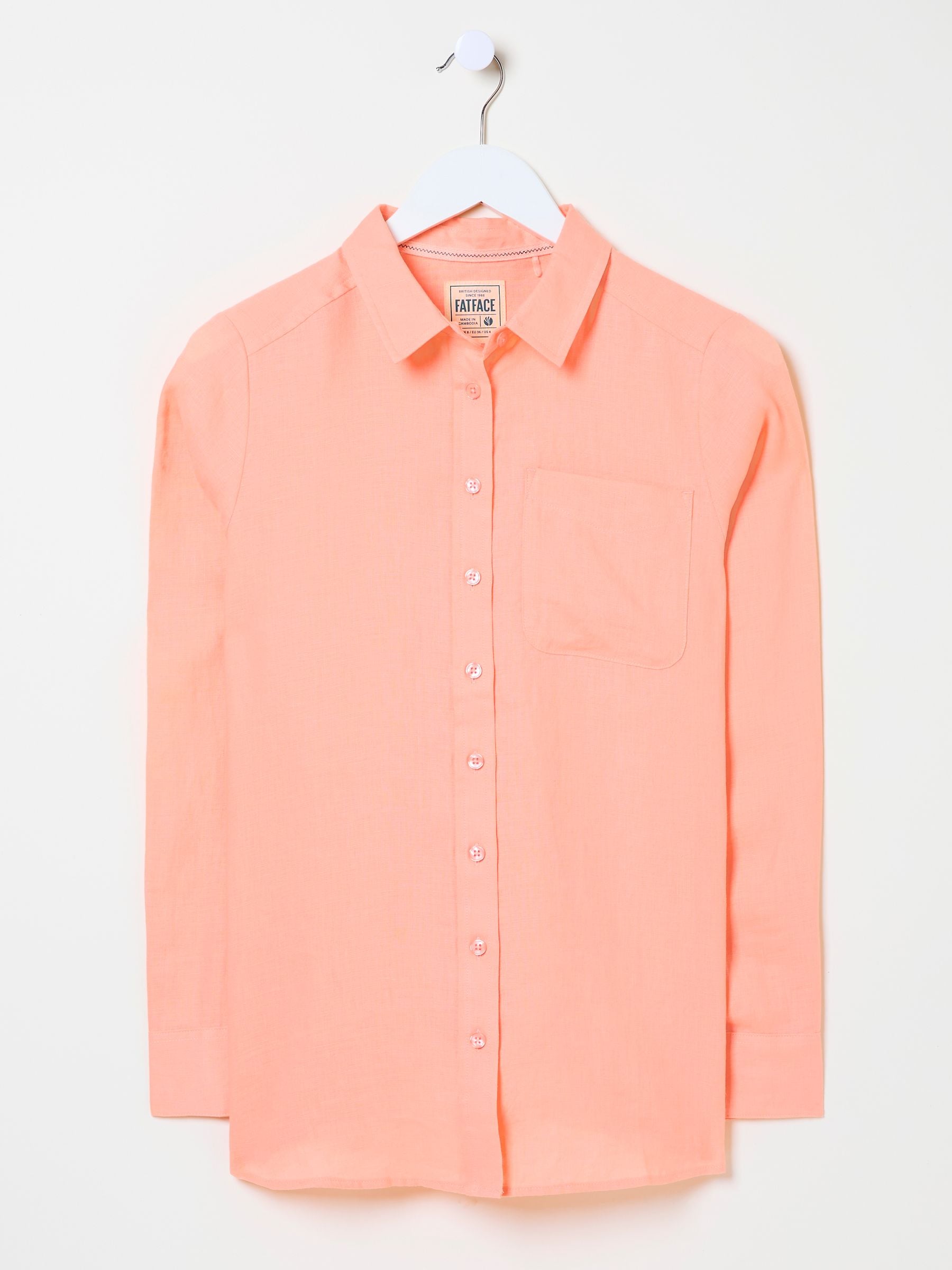 Coral Pink Olivia Linen Shirt