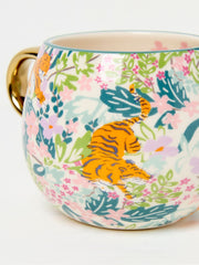 Multi Colour Tiger Floral Mug