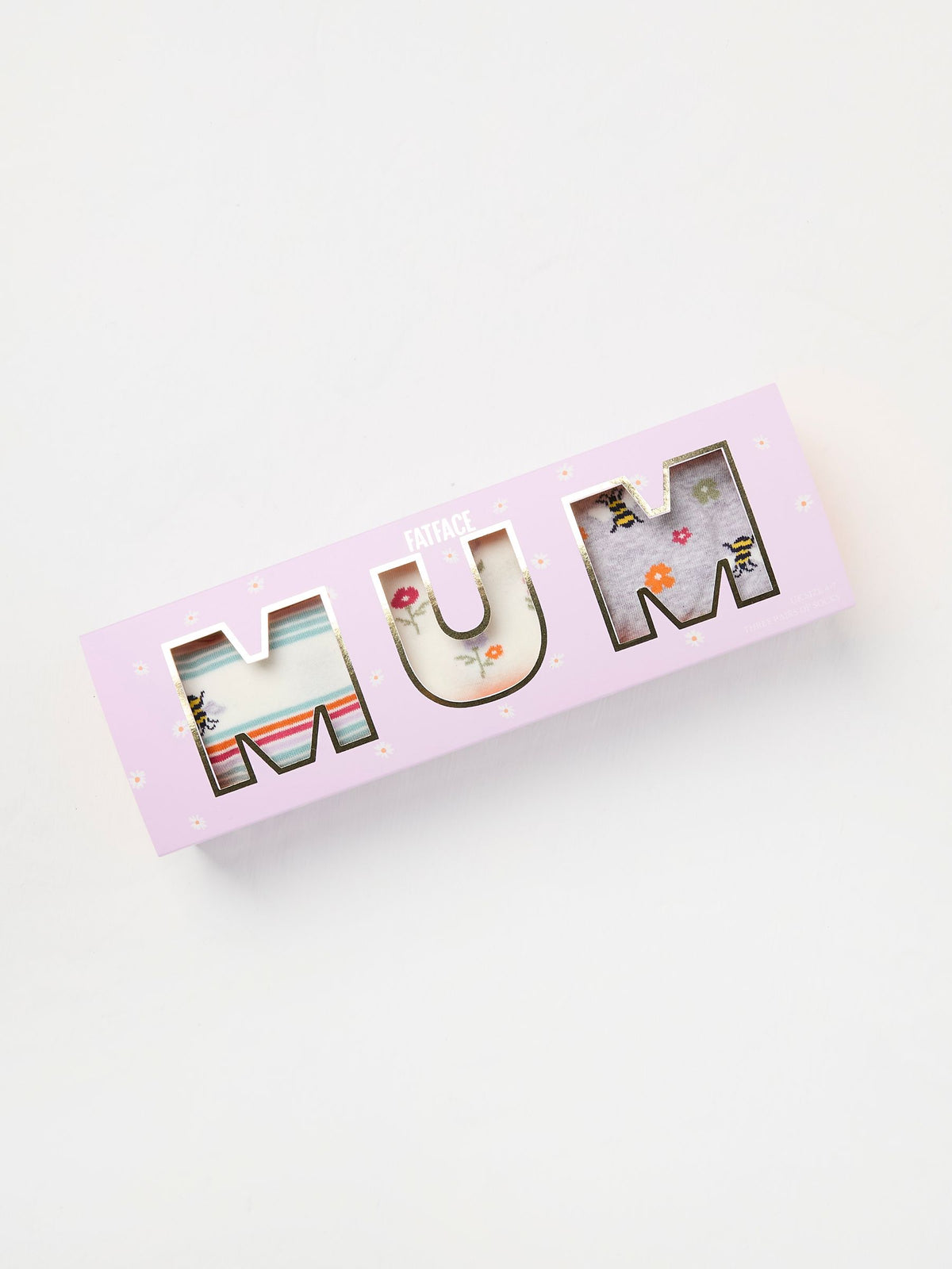 White 3 Pack of Socks in Mum Gift Box