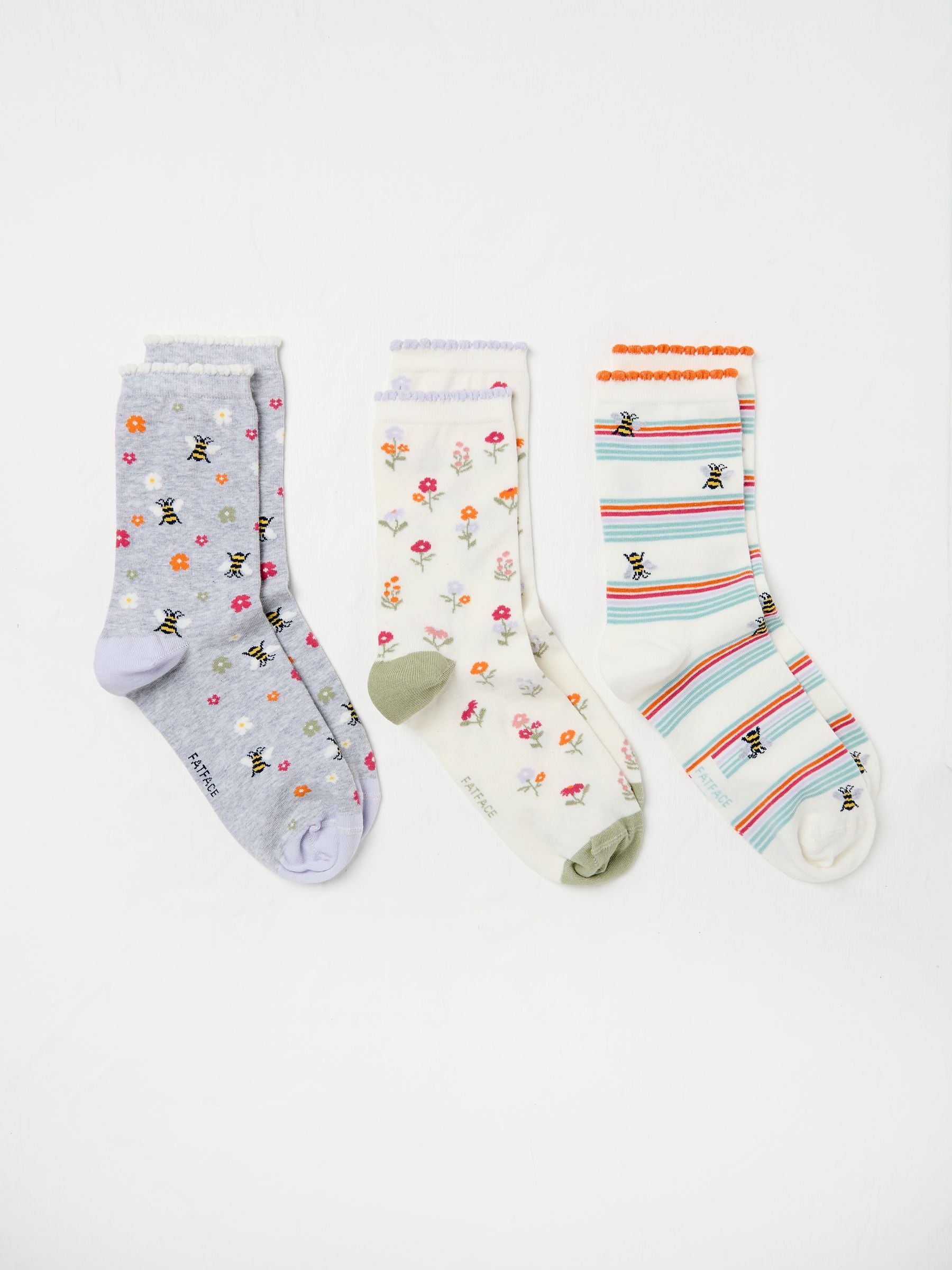 White 3 Pack of Socks in Mum Gift Box