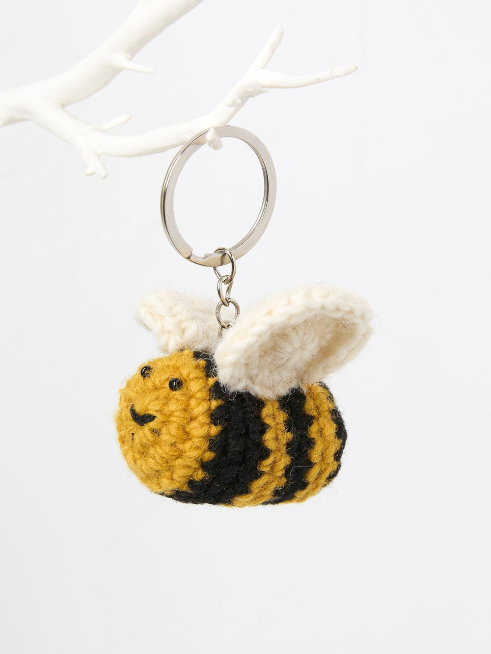 Yellow Crochet Bee Keyring