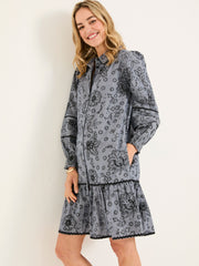 Kitty Chambray Blue Embroidered Dress