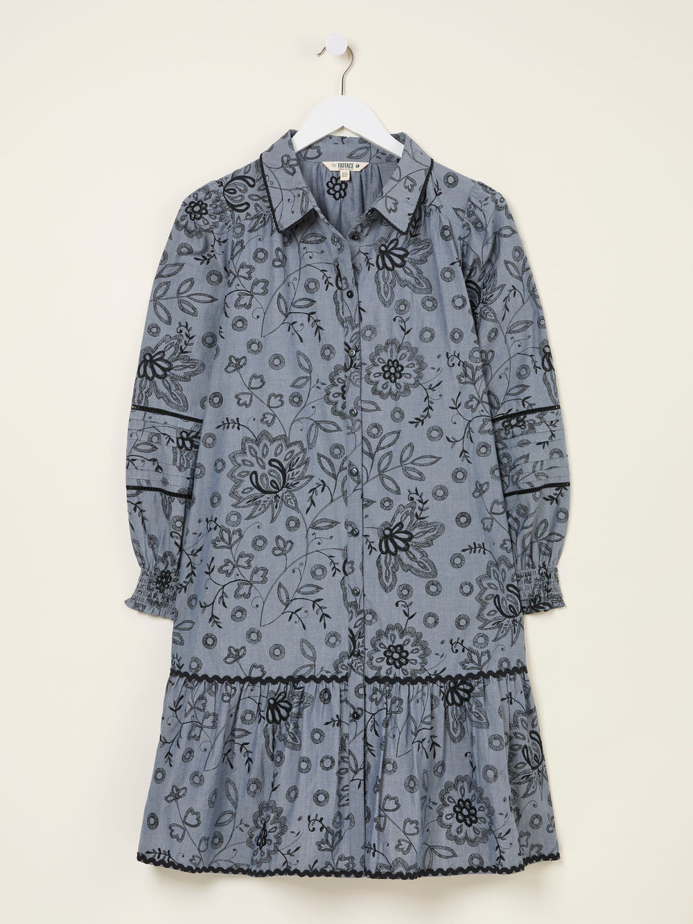 Kitty Chambray Blue Embroidered Dress