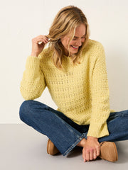 Stella Lemon Yellow V Neck Knitted Jumper