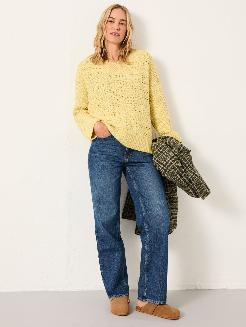 Stella Lemon Yellow V Neck Knitted Jumper