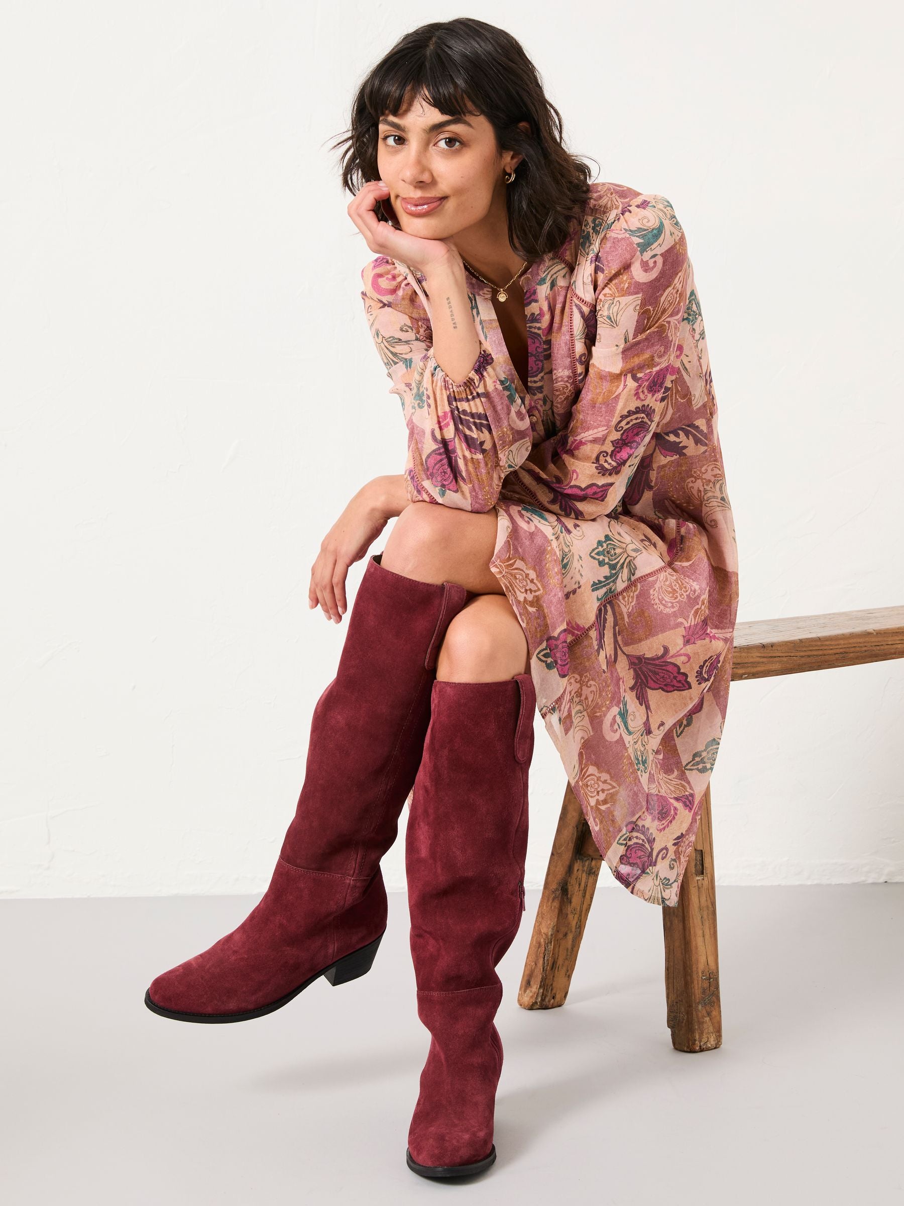Steph Rose Pink Patched Chintz Regular Dress