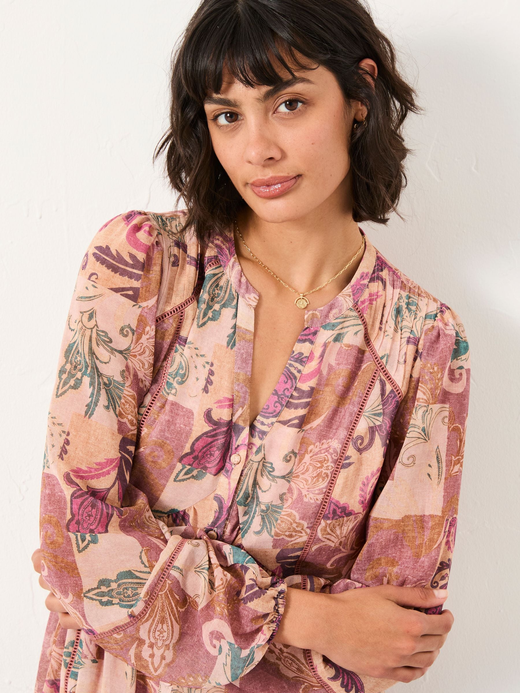 Steph Rose Pink Patched Chintz Regular Dress