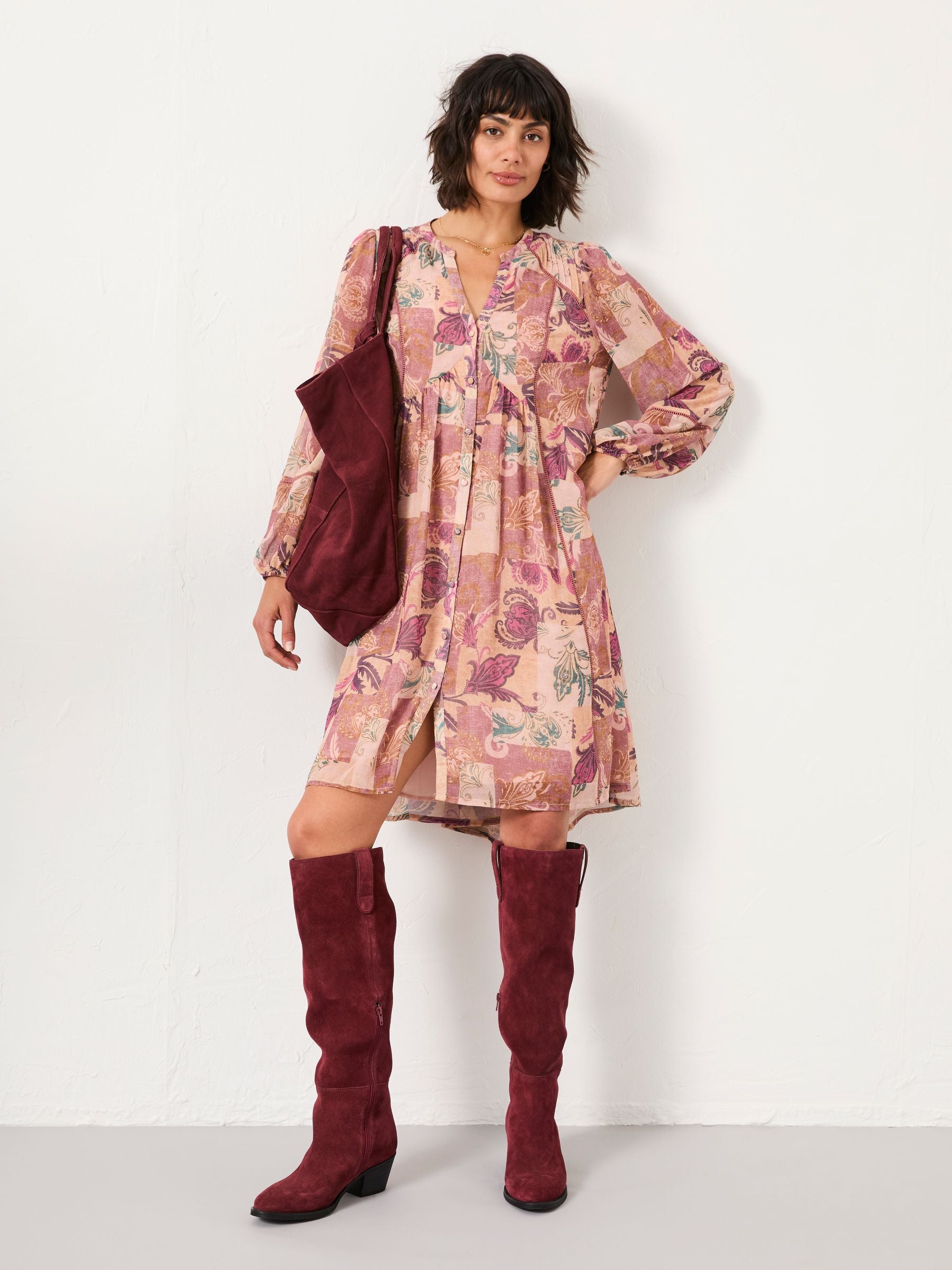 Steph Rose Pink Patched Chintz Regular Dress