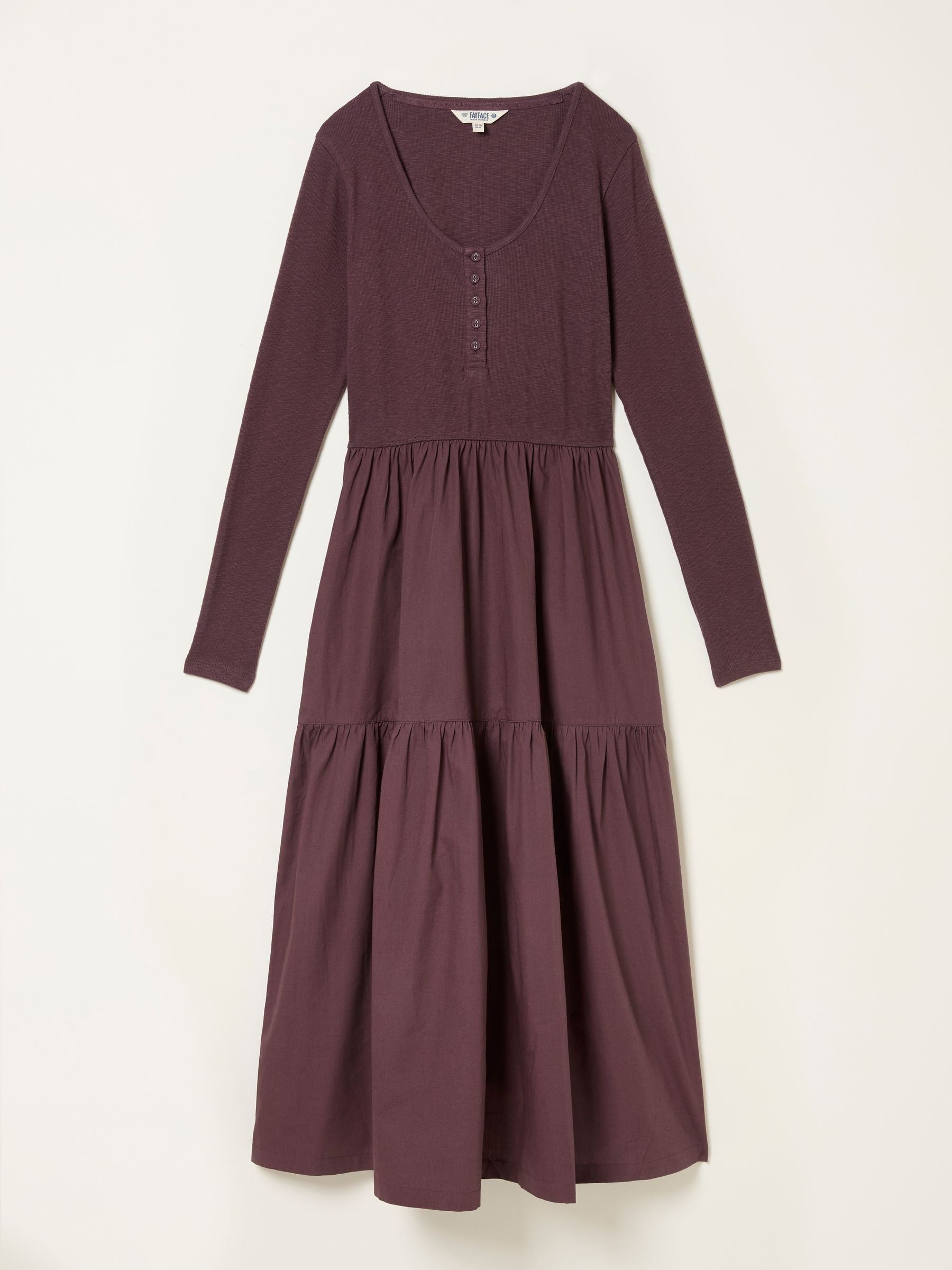 Louise Dusky Purple Regular Jersey Woven Midi Dress