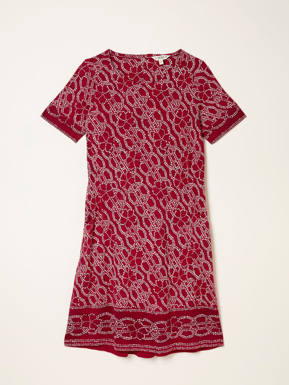 Simone Red Texture Floral Regular Jersey Dress