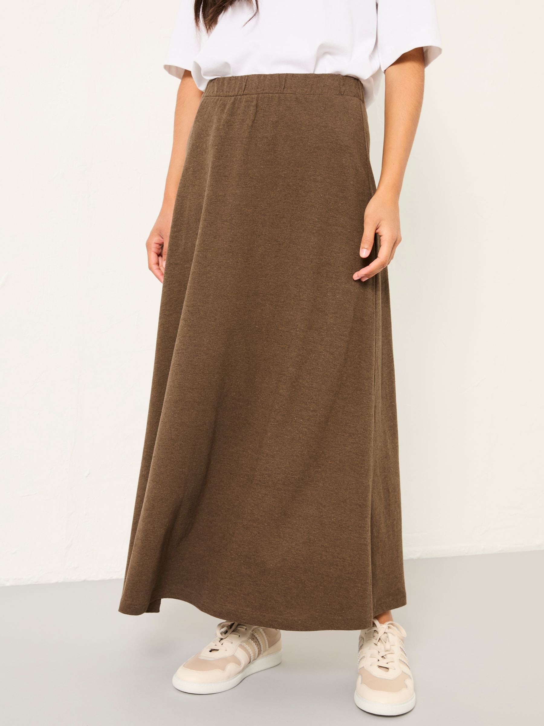 Kitty Chocolate Brown Jersey Maxi Skirt