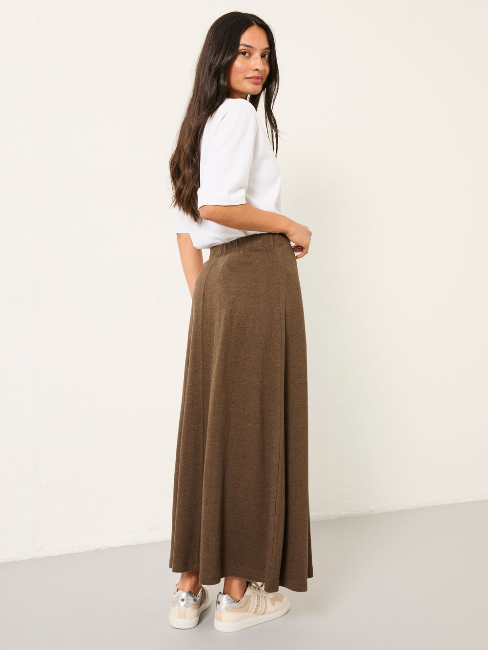 Kitty Chocolate Brown Jersey Maxi Skirt