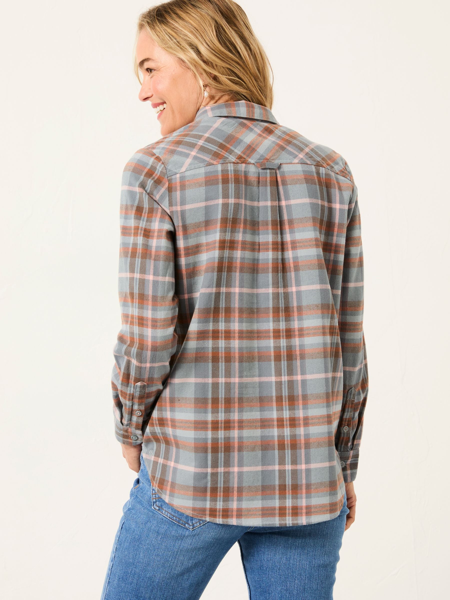 Olivia Teal Blue Check Shirt