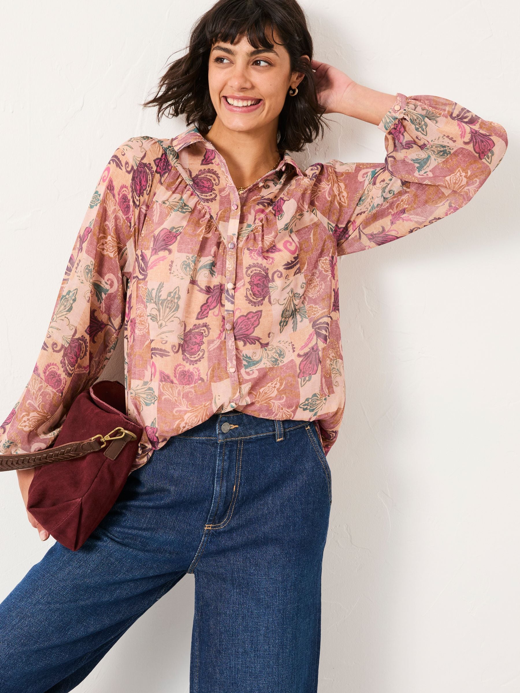 Pamala Rose Pink Patched Chintz Blouse